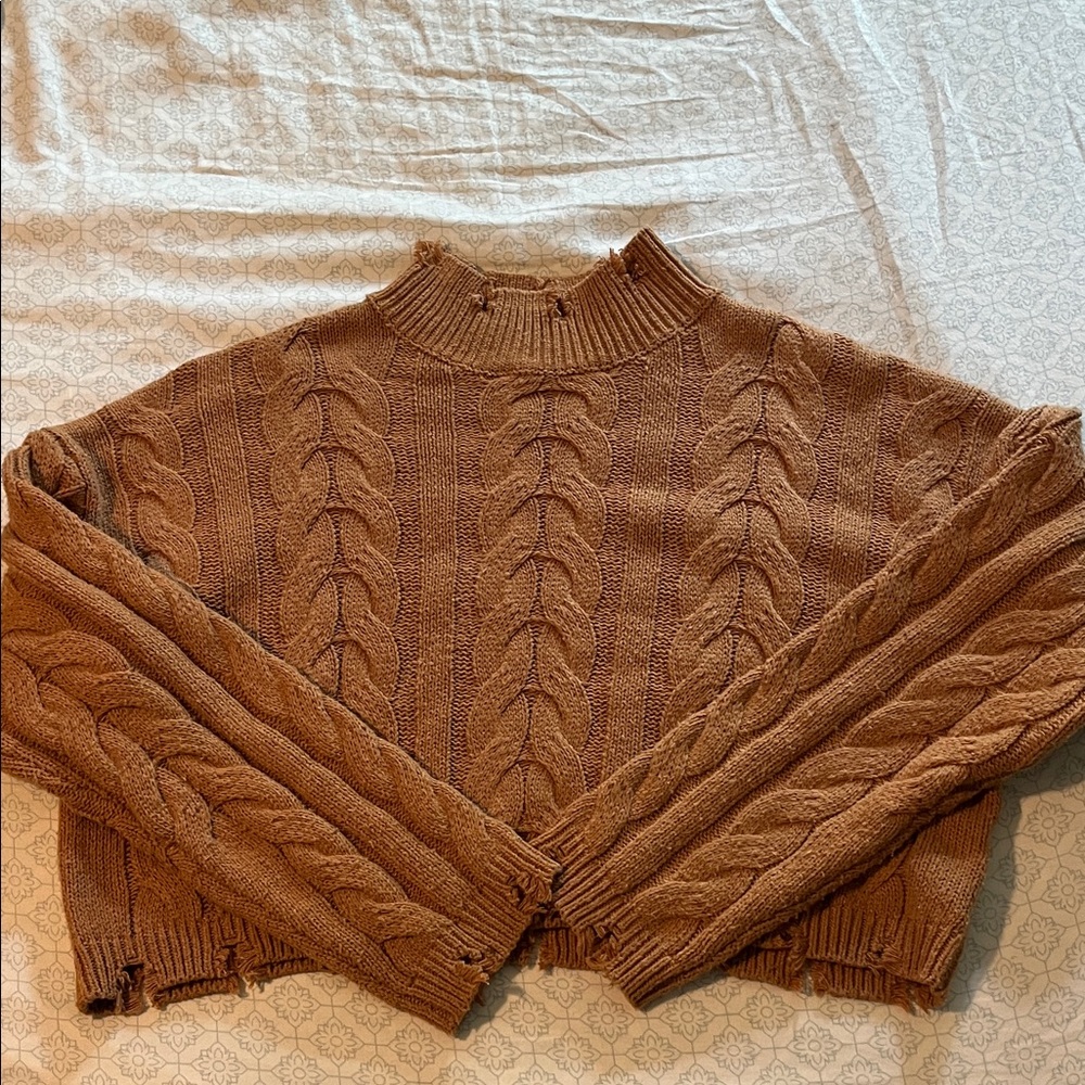 Cable Knit Brown Sweater